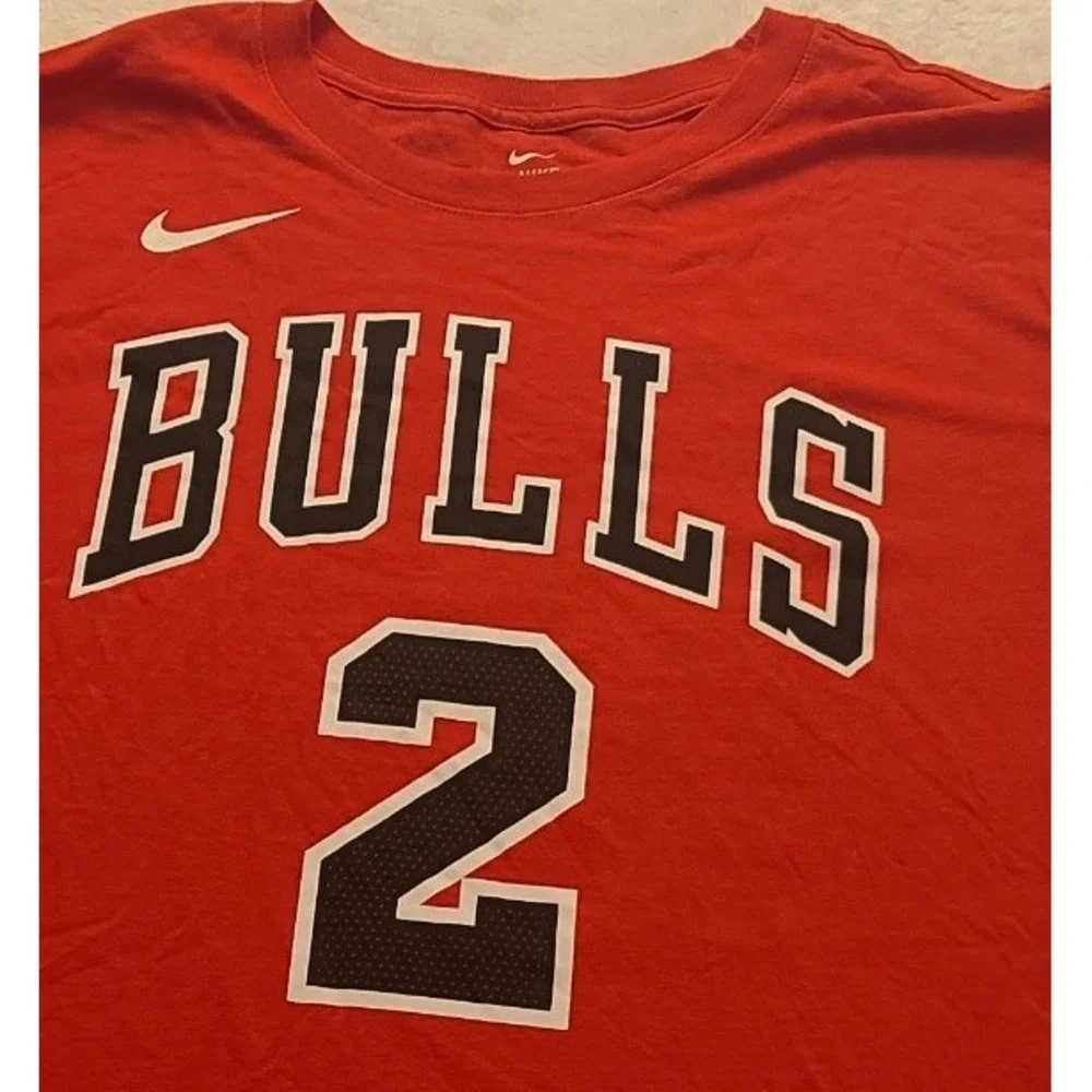 Nike Chicago Bulls Lonzo Ball 2 T-Shirt Mens XL Red NBA Basketball Graphic‎ Tee